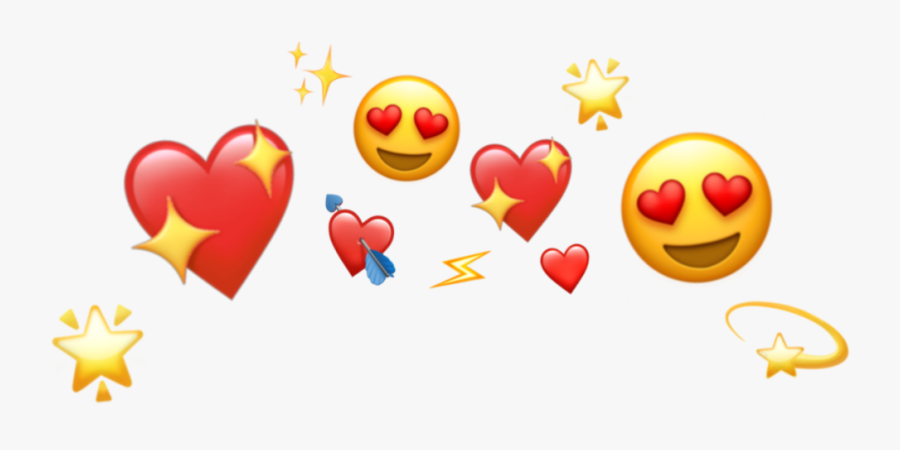 #crown #heart #heartcrown #tumblr #red #star #shine - Heart Crown Emoji Png, Transparent Clipart