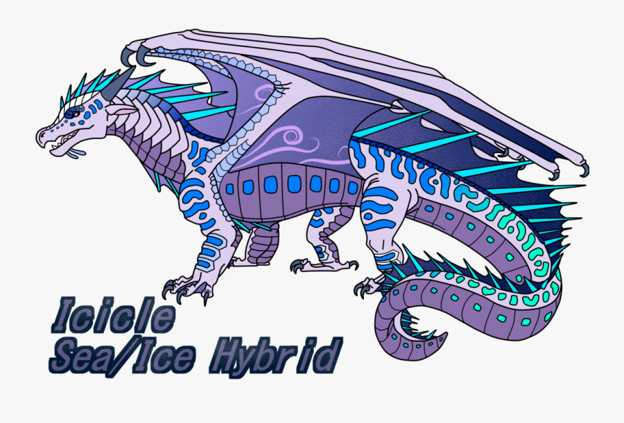 Transparent Icicles Clipart - Wings Of Fire Nightwing Seawing Rainwing Hybrid, Transparent Clipart
