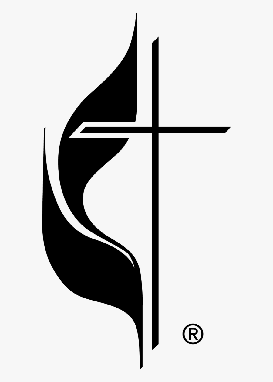 Cross And Flame Bw - United Methodist Church Logo Png, Transparent Clipart