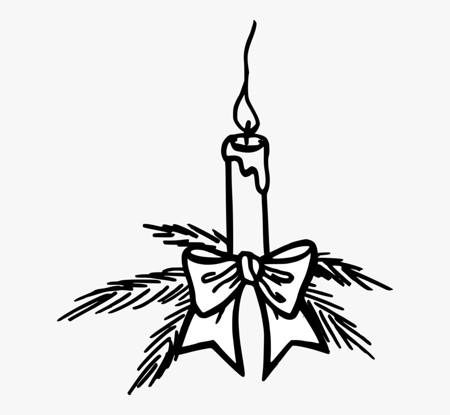Transparent Candle Flame Clipart Black And White - Candle, Transparent Clipart