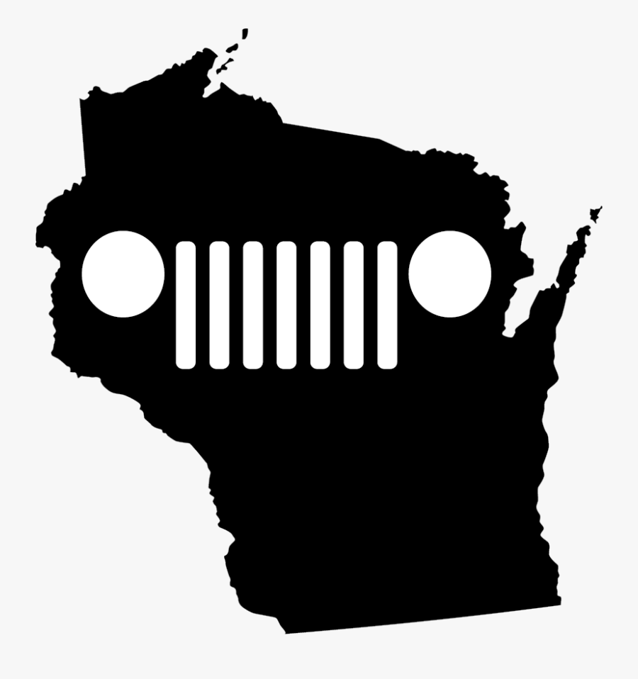 Jeep Clipart Grille - Map Shape Wisconsin Transparent Background, Transparent Clipart