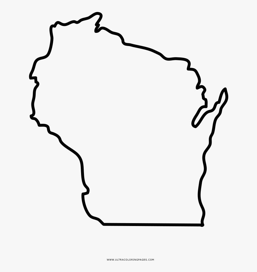 Wisconsin Coloring Page - State Of Wisconsin Outline, Transparent Clipart