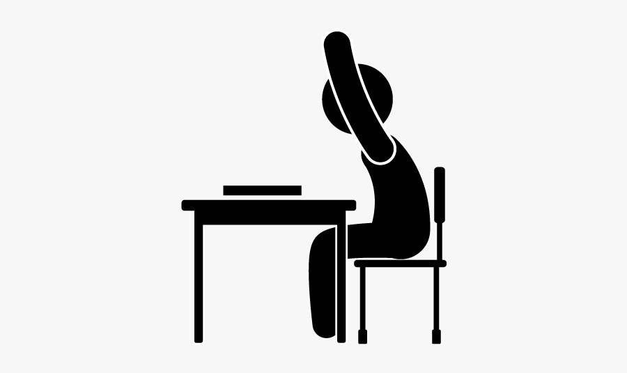 Student At Desk Clipart Black And White, Transparent Clipart