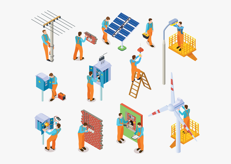 Electrician Illustration, Transparent Clipart