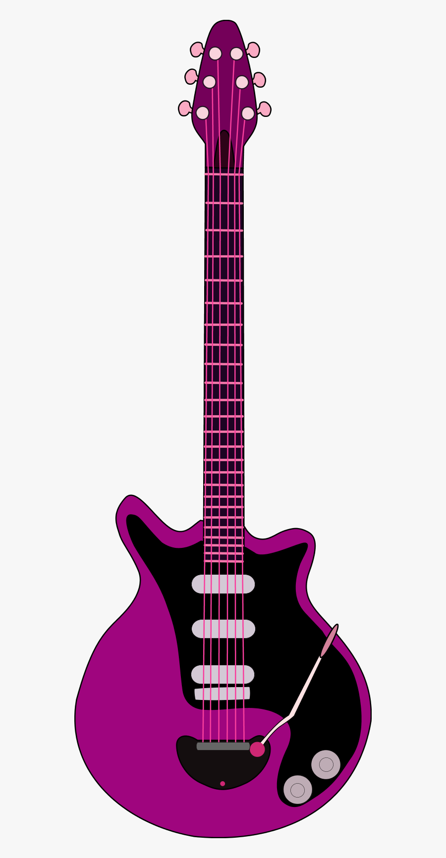 Rock And Roll Clip - Red Special Guitar Vector, Transparent Clipart