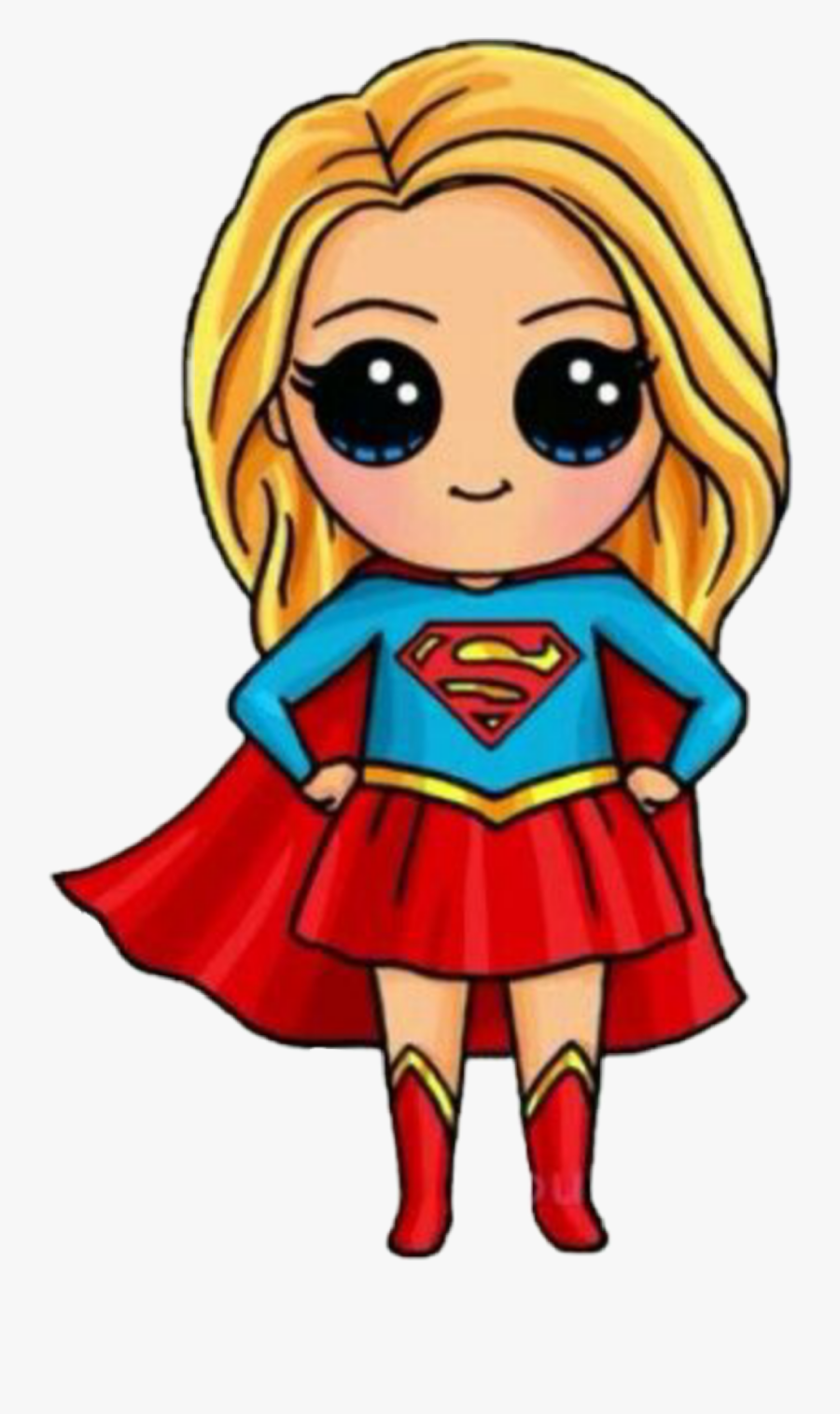 #supergirl - Kawaii Personnage, Transparent Clipart