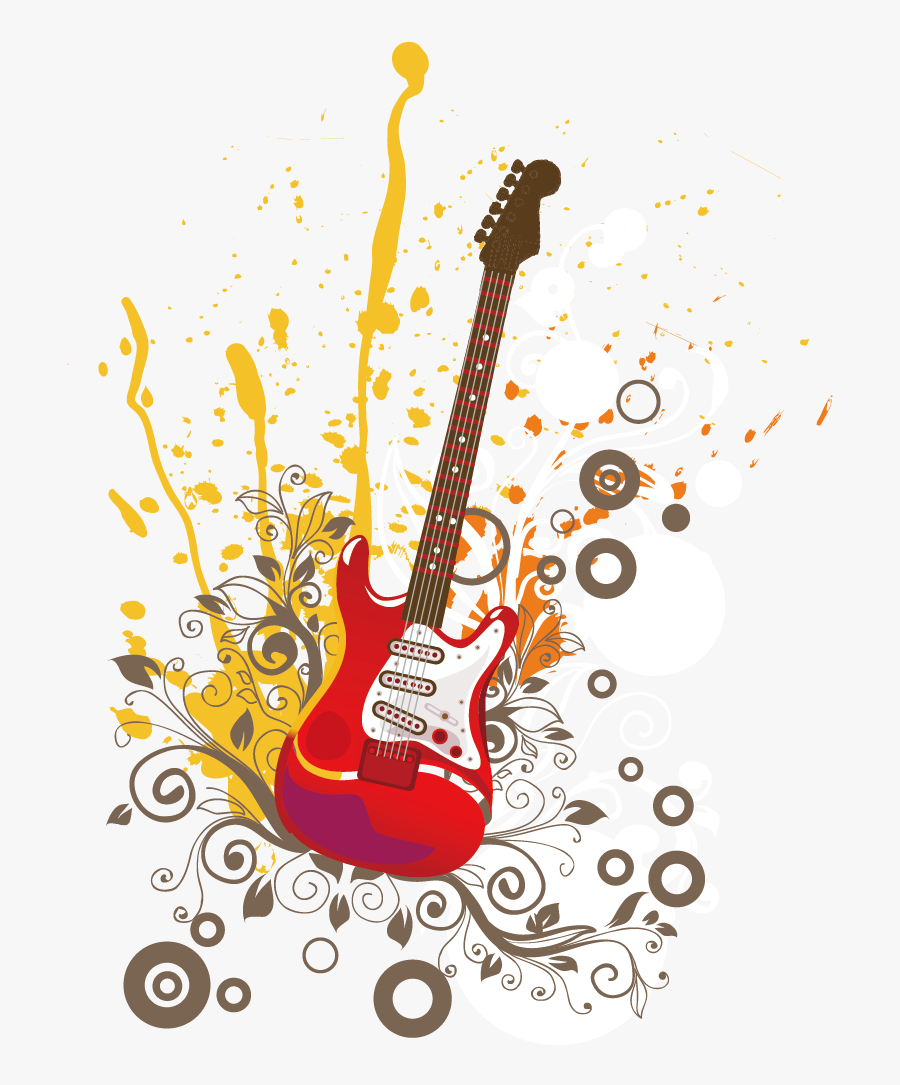 Guitar Watercolor Art Illustration Free Frame Clipart - Watercolor Guitar Png, Transparent Clipart