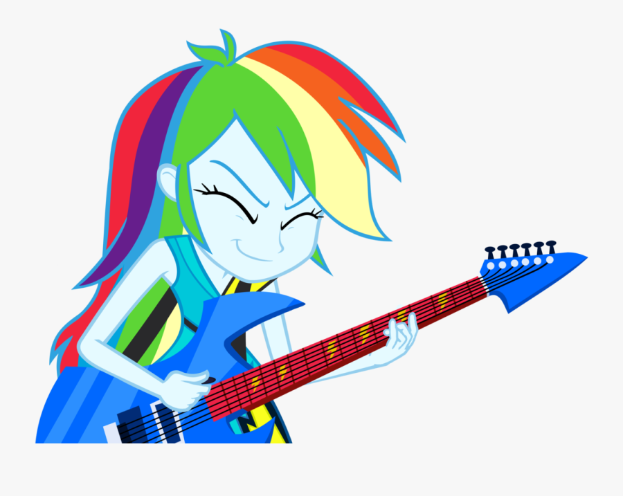Rainbow Clipart Guitar - Rainbow Dash Playing Guitar Eg, Transparent Clipart