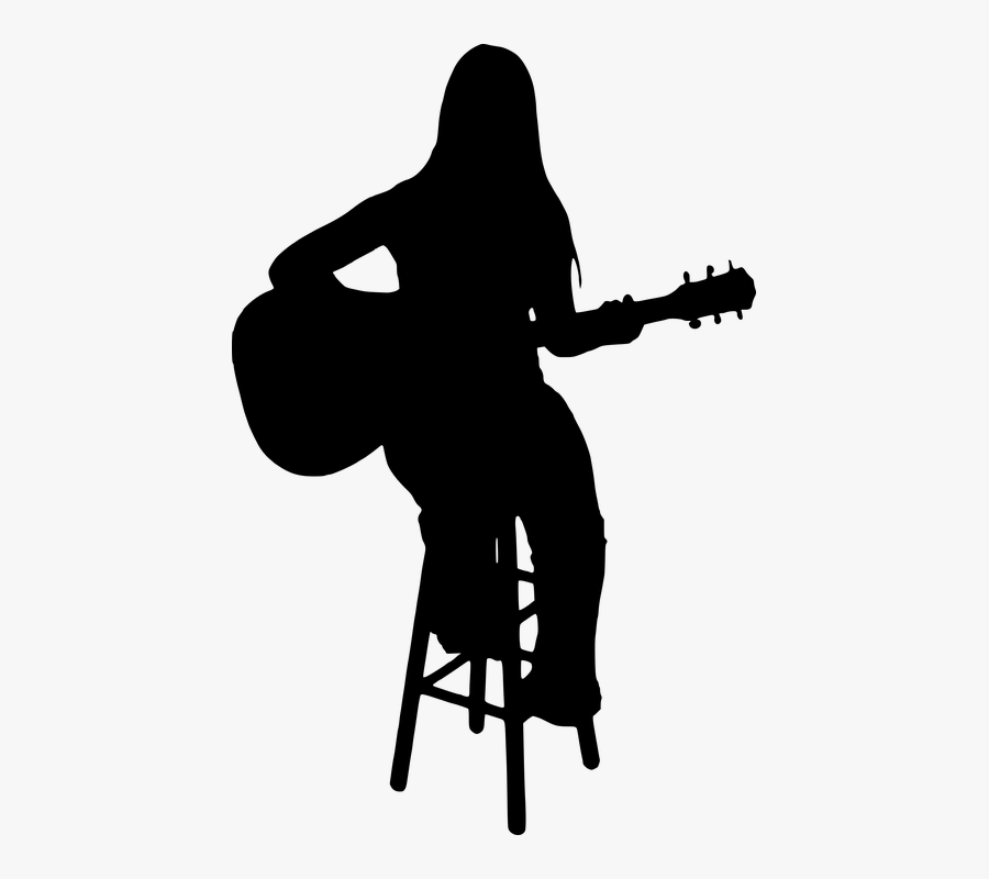 Transparent Guitarist Clipart - Girl Playing Guitar Silhouette Png, Transparent Clipart