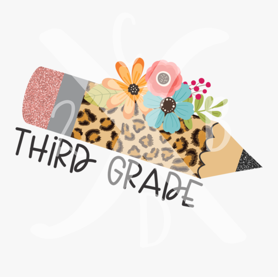 3rd Grade Leopard Pencil, Transparent Clipart