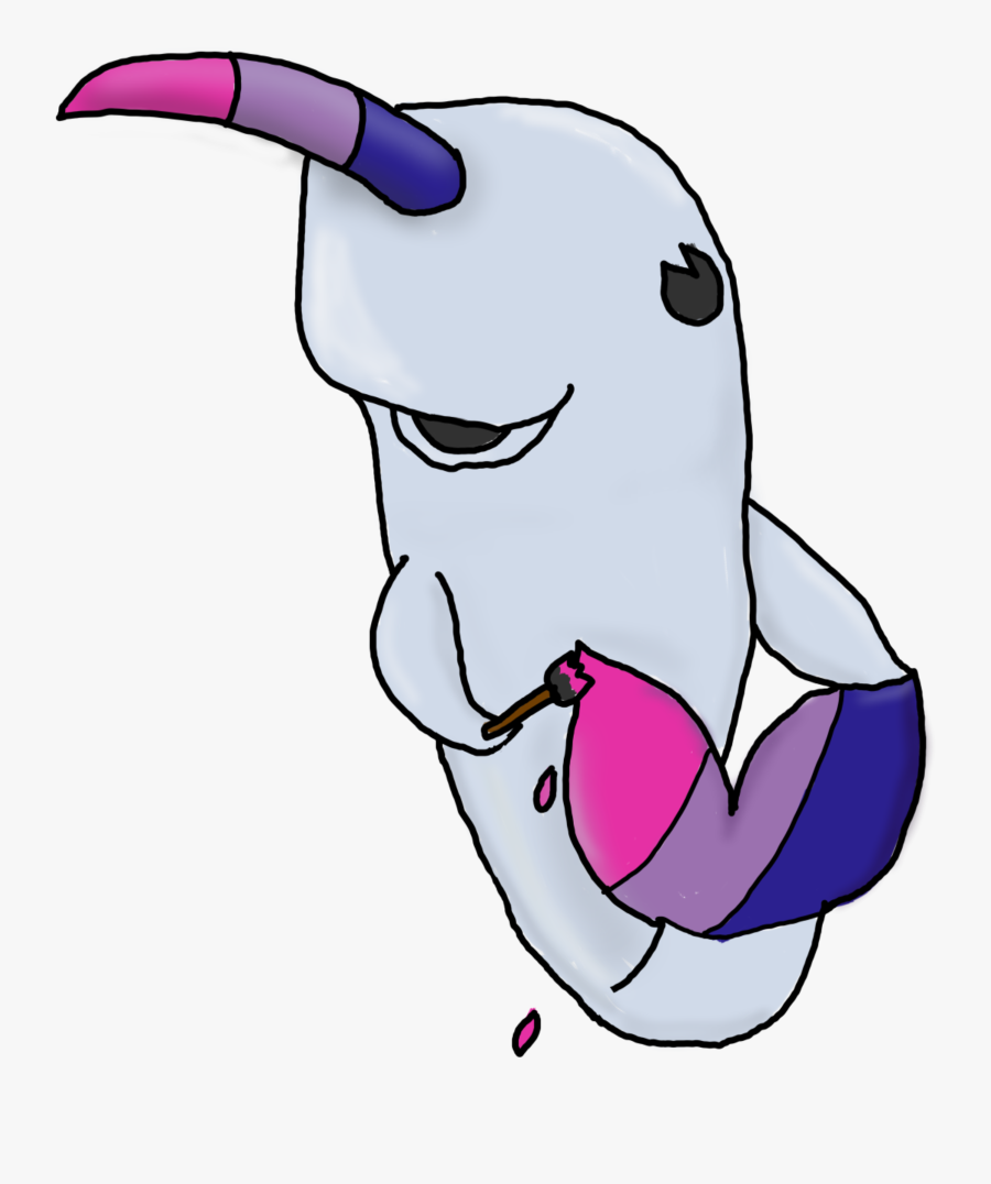 Bi Narwhal - Cartoon, Transparent Clipart