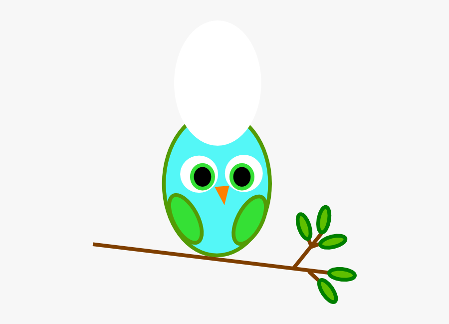 Blue Green Owl On A Branch Svg Clip Arts - Pink And Green Owl, Transparent Clipart