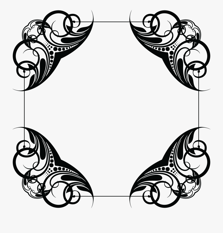 Decorative Corners Borders And Frames Ornament Encapsulated - Corner & Borders Png, Transparent Clipart