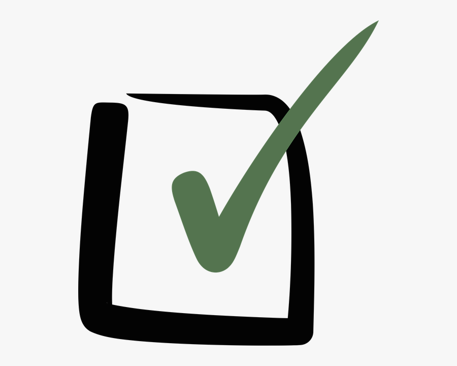 Green Check Mark Box, Transparent Clipart