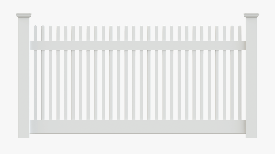 New England Vinyl Picket Fence - Monochrome, Transparent Clipart