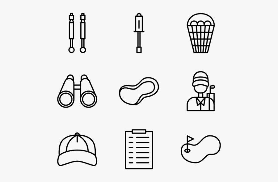 Golf - Line Art, Transparent Clipart