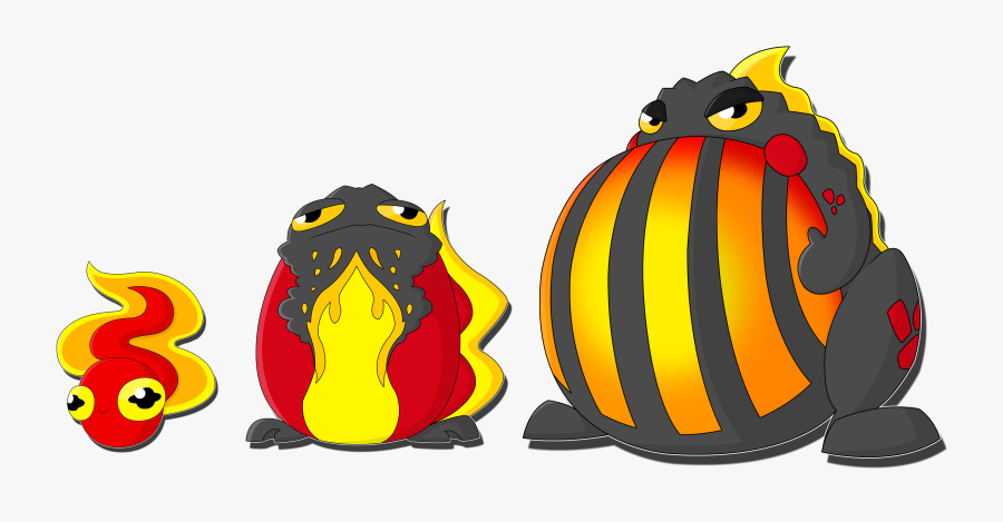 Lava Toad Fakemon Evolution Line - Fire Fakemon Evolution, Transparent Clipart