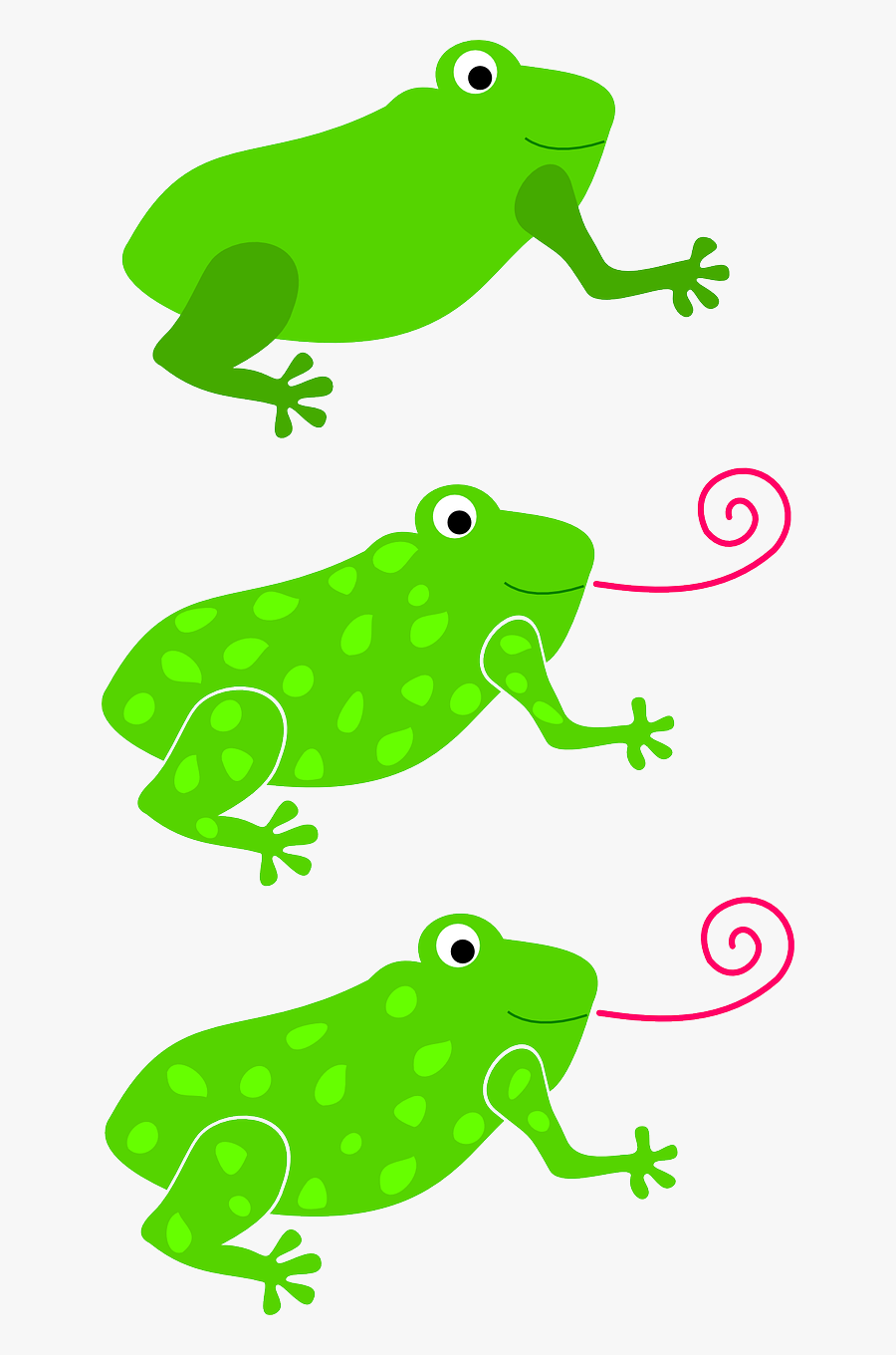 Frogs Green Three Free Picture - Frog Tongue Clip Art, Transparent Clipart