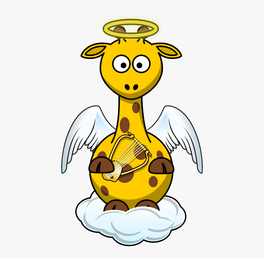 Giraffe Angel - Cartoon Giraffe Angel, Transparent Clipart