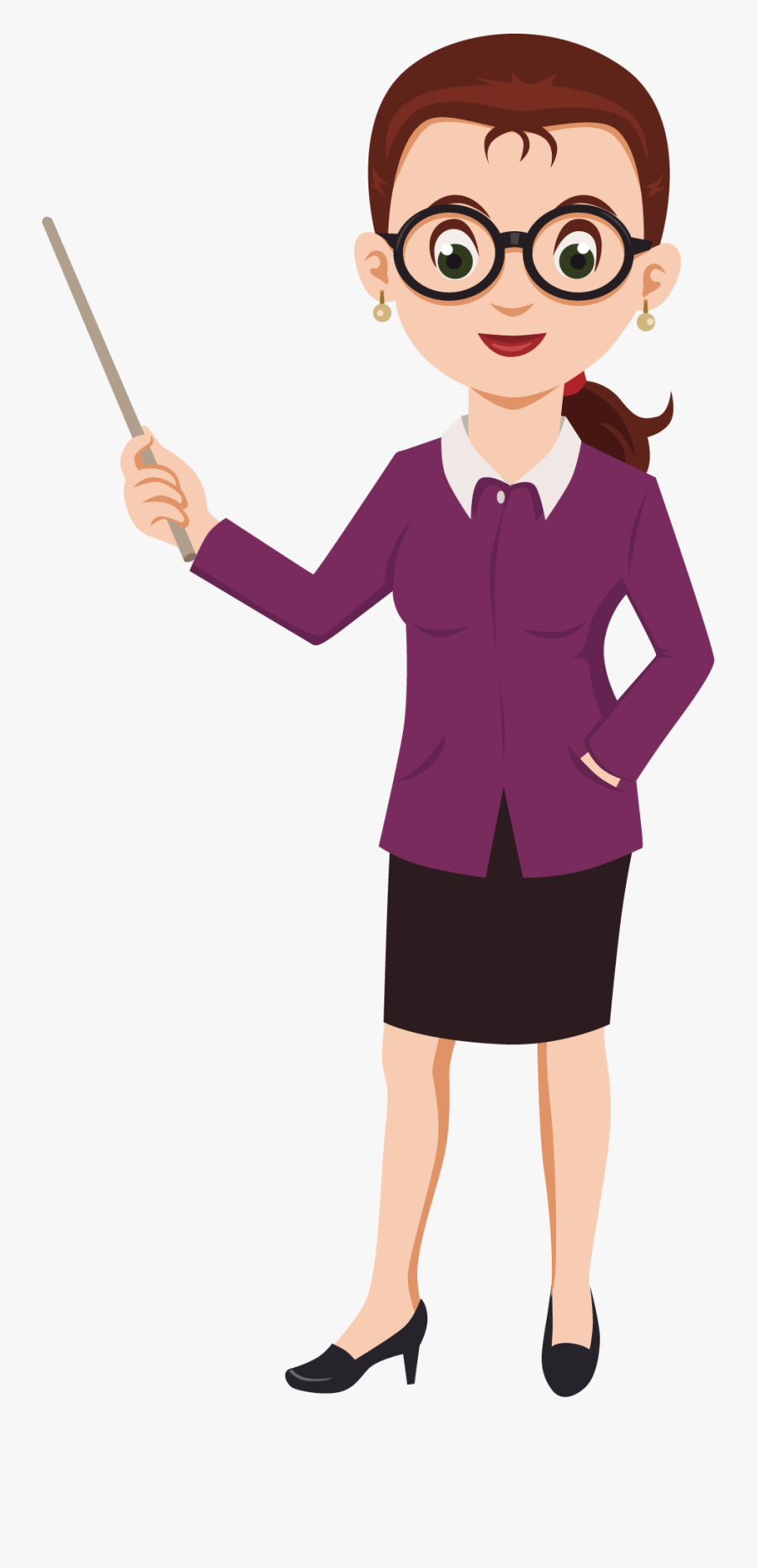 Teacher Cartoon Clip Art - Female Teacher Clip Art, Transparent Clipart