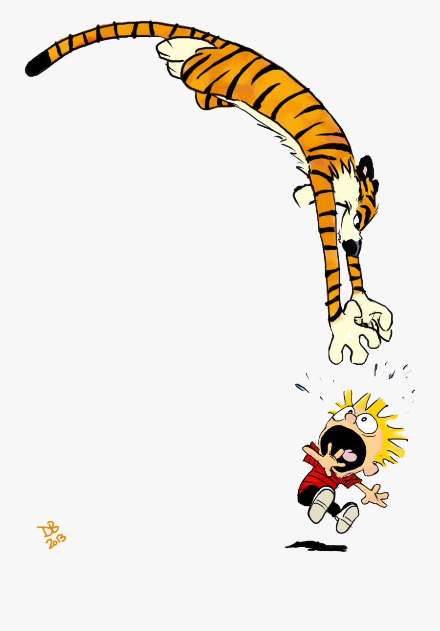 Calvin And Hobbes Png Free Download - Calvin And Hobbes Attack, Transparent Clipart