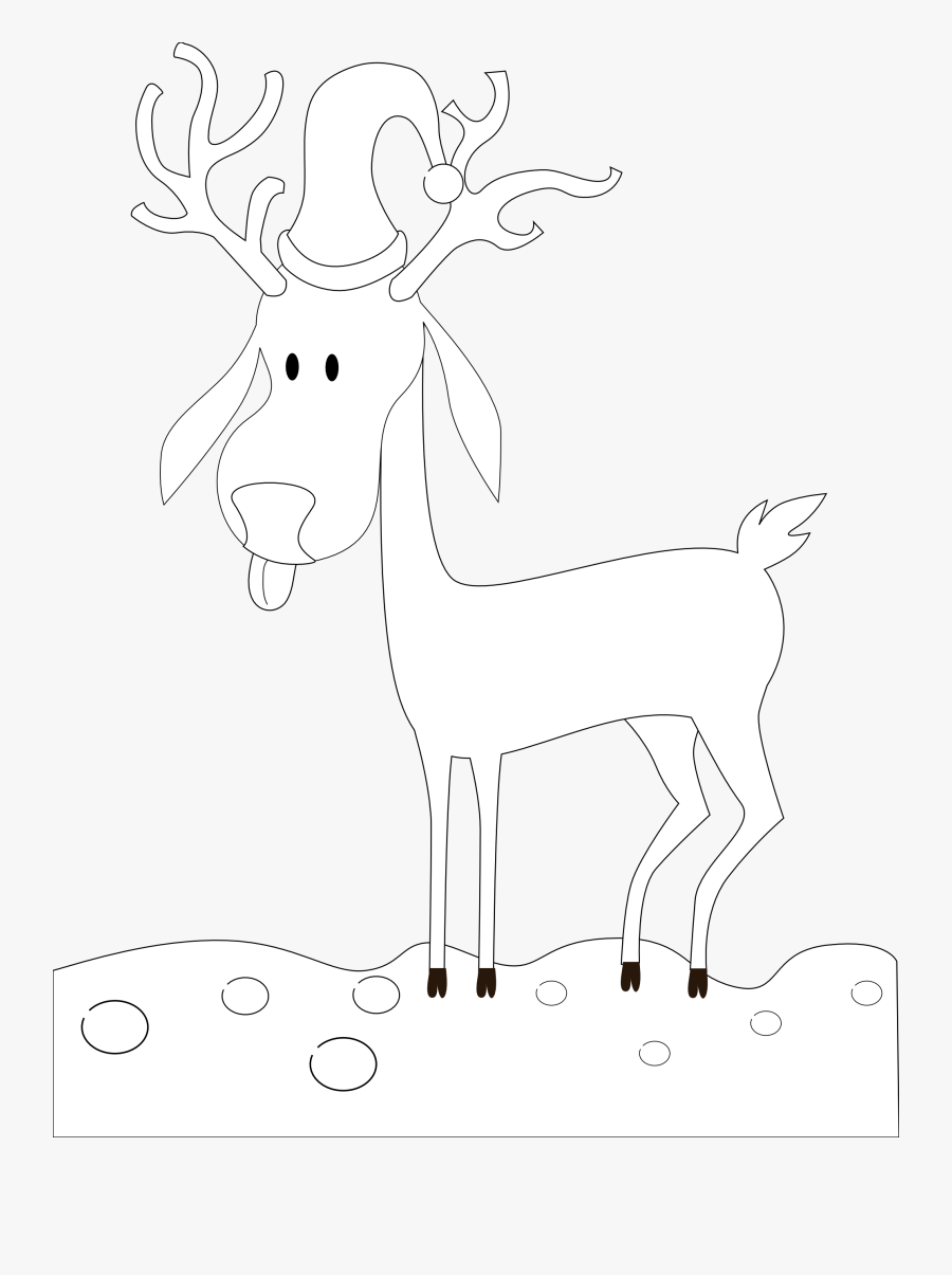 White Reindeer On Black Background, Transparent Clipart
