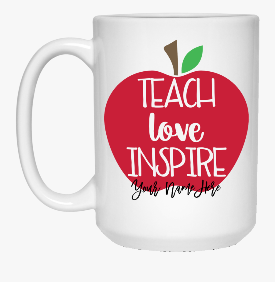 Teacher Inspire Apples Png - Mug, Transparent Clipart