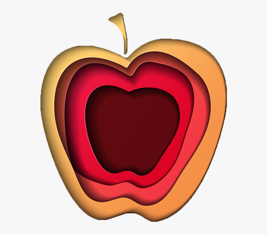 Teacher"s Apple - Heart, Transparent Clipart