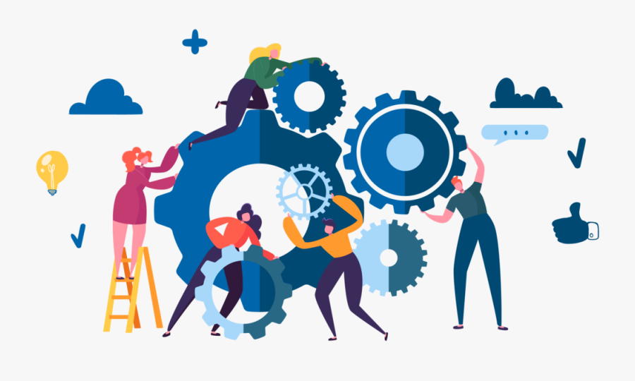 Partners-illustration - Teamwork Characters, Transparent Clipart