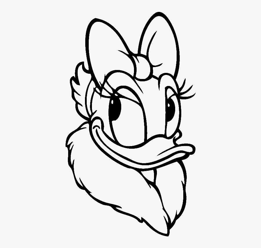 Daisy Clipart Coloring Page - Daisy Duck Black And White, Transparent Clipart