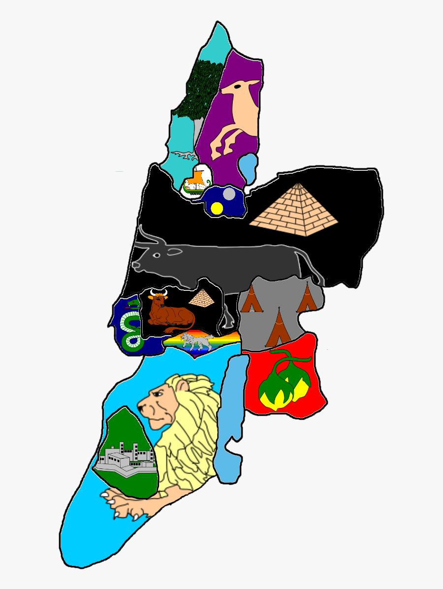 Transparent Israeli Flag Clipart - 12 Tribes Of Israel Cartoon, Transparent Clipart
