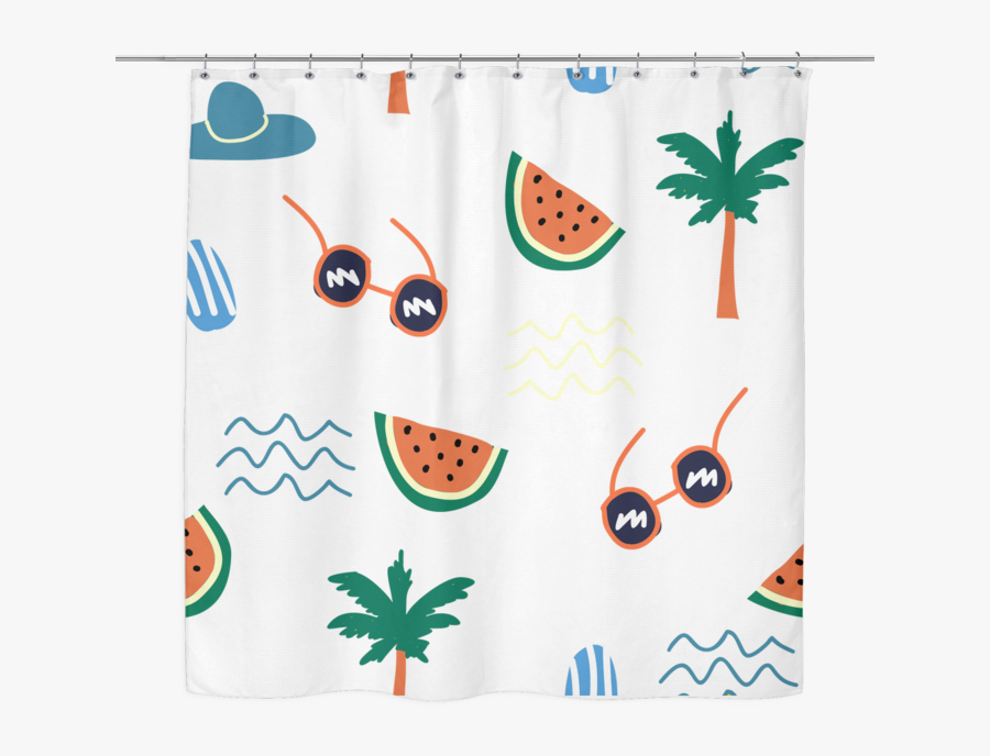 Beach Daze Shower Curtain - Colorful Summer Doodles, Transparent Clipart