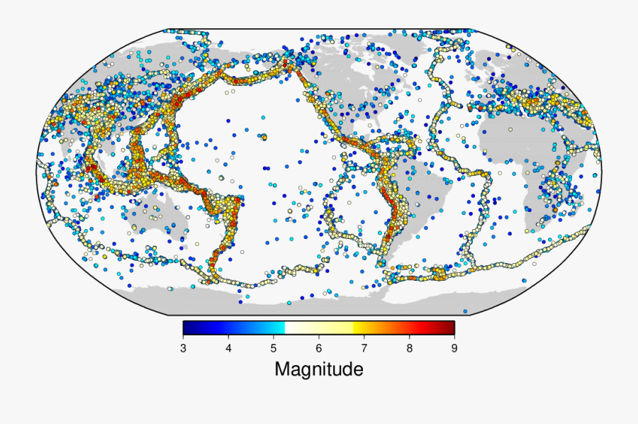 Locations And Magnitudes Of
 The Isc-ehb Events, Transparent Clipart