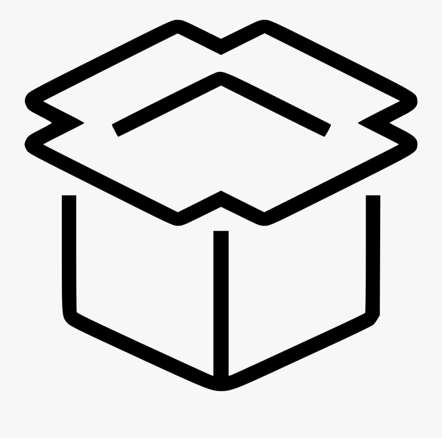 Box Opened - Black Cartoon Box Png, Transparent Clipart