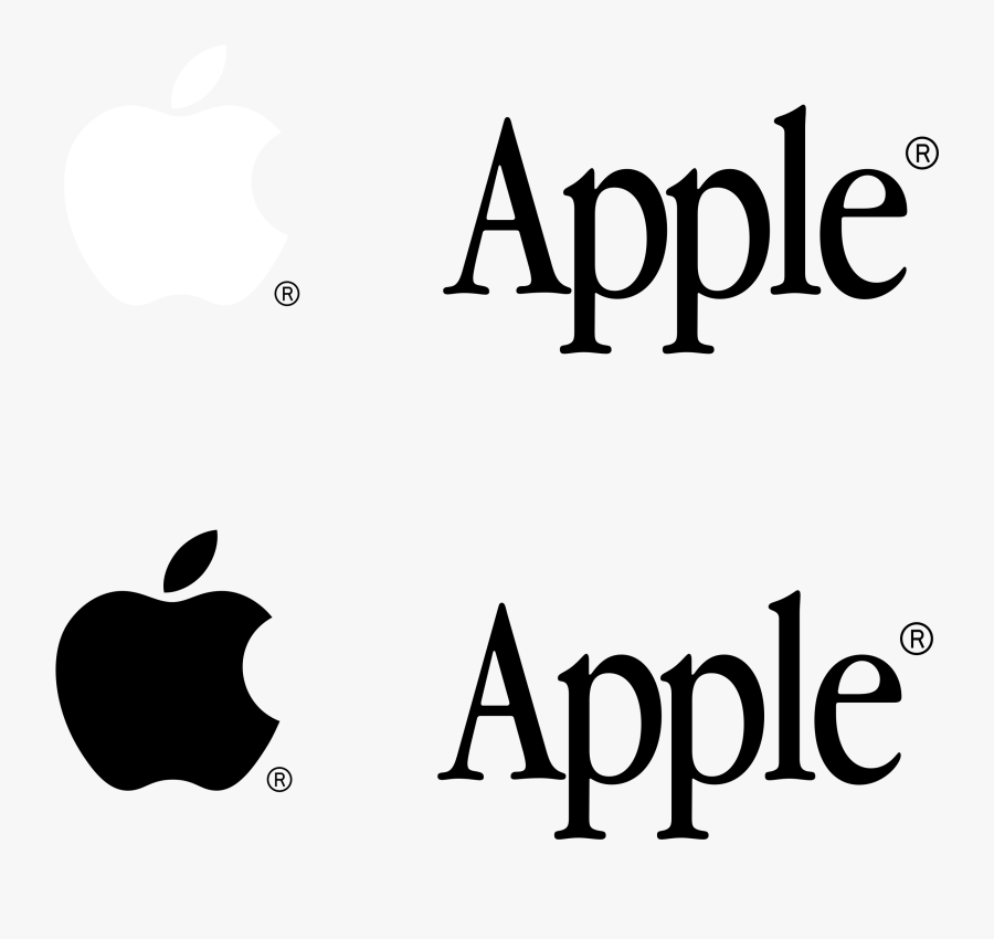 Apple Logo Black And White - Apple, Transparent Clipart