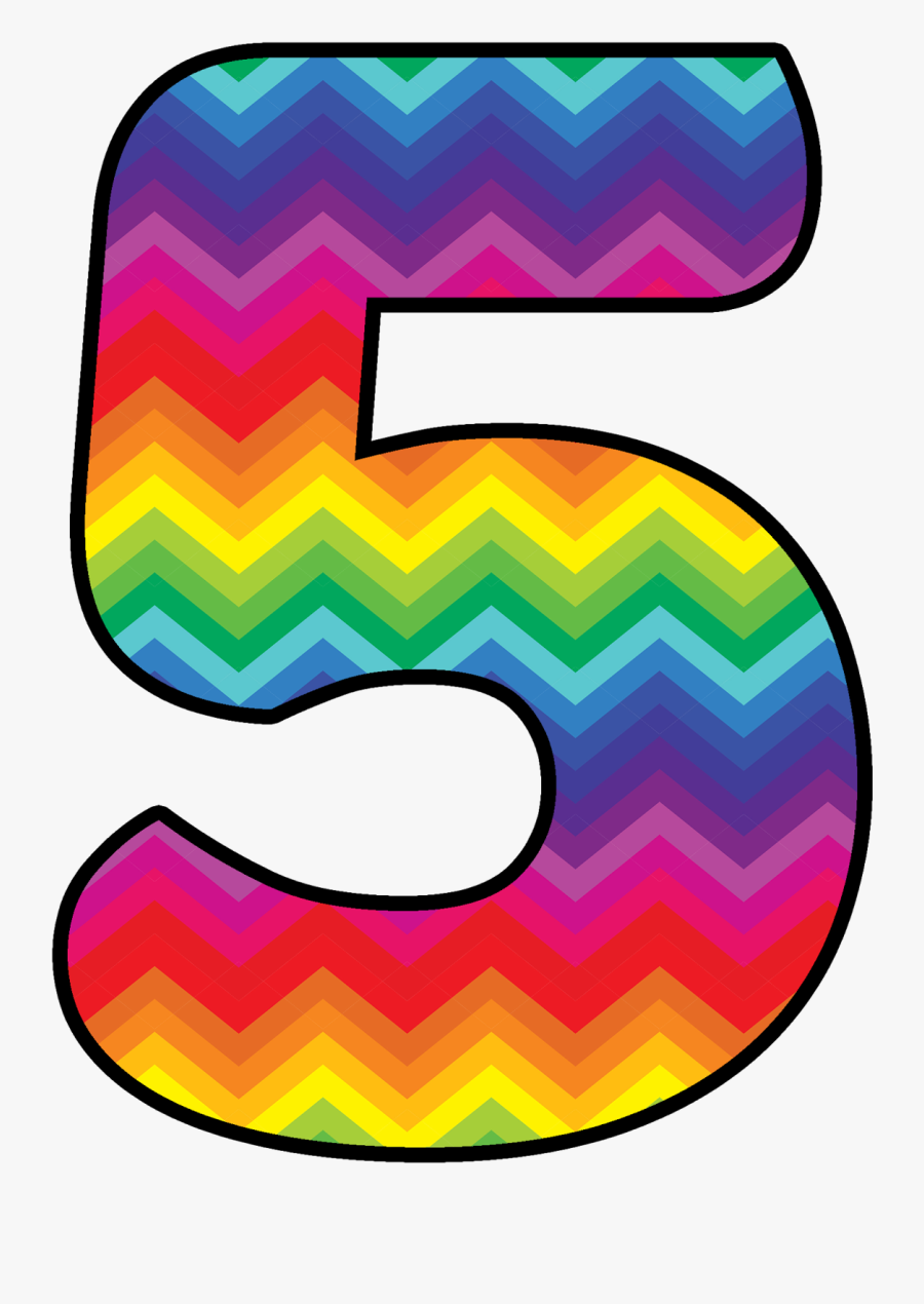 Rainbow Number 5 Clipart, Transparent Clipart
