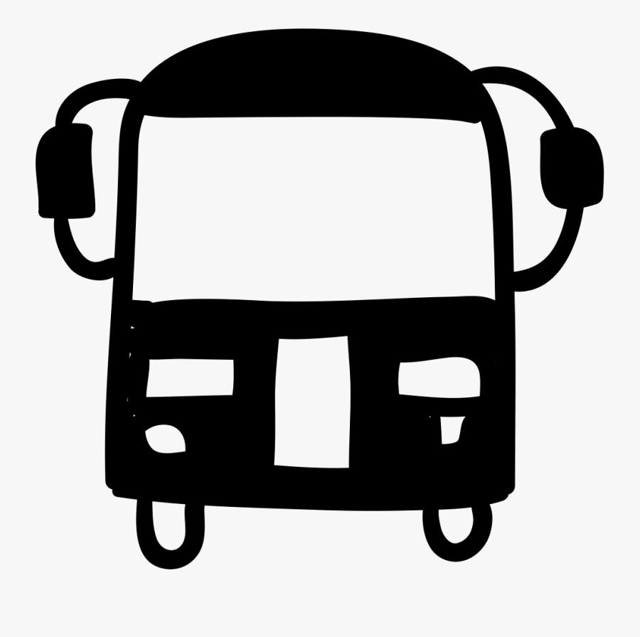 School Bus Hand Drawn Transport - Bus, Transparent Clipart