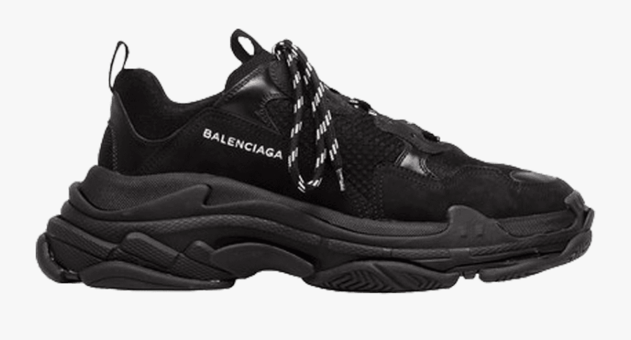 Fashion Varenne Balenciaga Sneakers Chanel Free Hd - Balenciaga Triple S All Black, Transparent Clipart