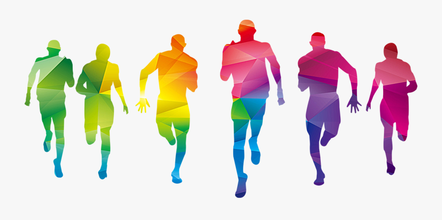 Graphic Run Colorful Color Design Fun Sport Clipart - Fun Run Logo Design, Transparent Clipart