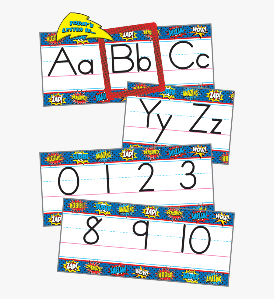 Tcr5846 Superhero Alphabet Line Bulletin Board Display - Superhero Alphabet Bulletin Board Set, Transparent Clipart