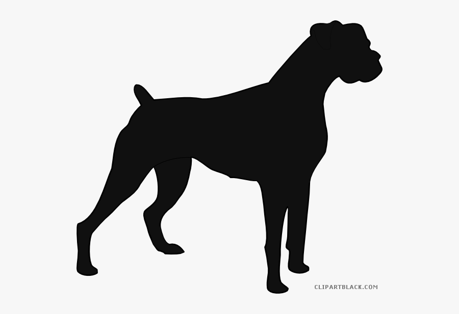 Boxer Dog Animal Free Black White Clipart Images Clipartblack - Vector Boxer Dog Silhouette, Transparent Clipart
