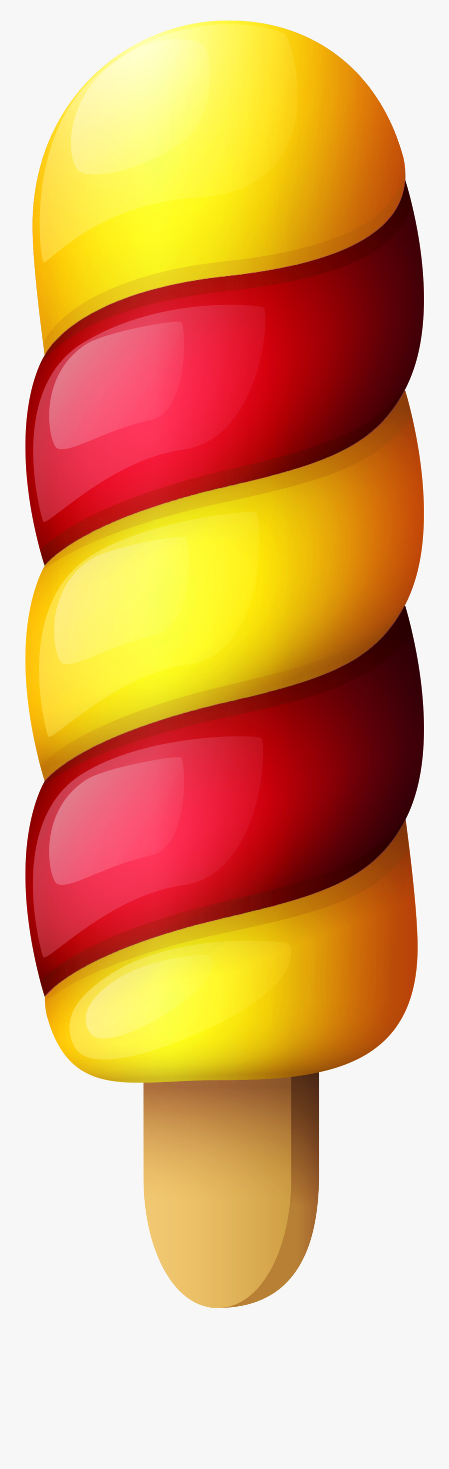 Ice Clipart Stick Clipart - Ice Cream Yellow And Red, Transparent Clipart