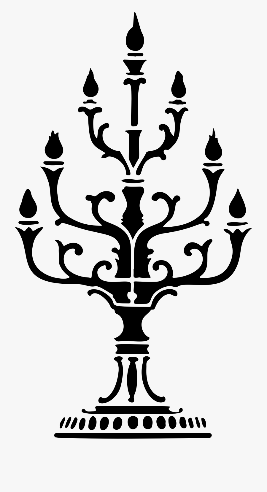 Candelabra Silhouette Big Image - Candelabra Pixabay, Transparent Clipart