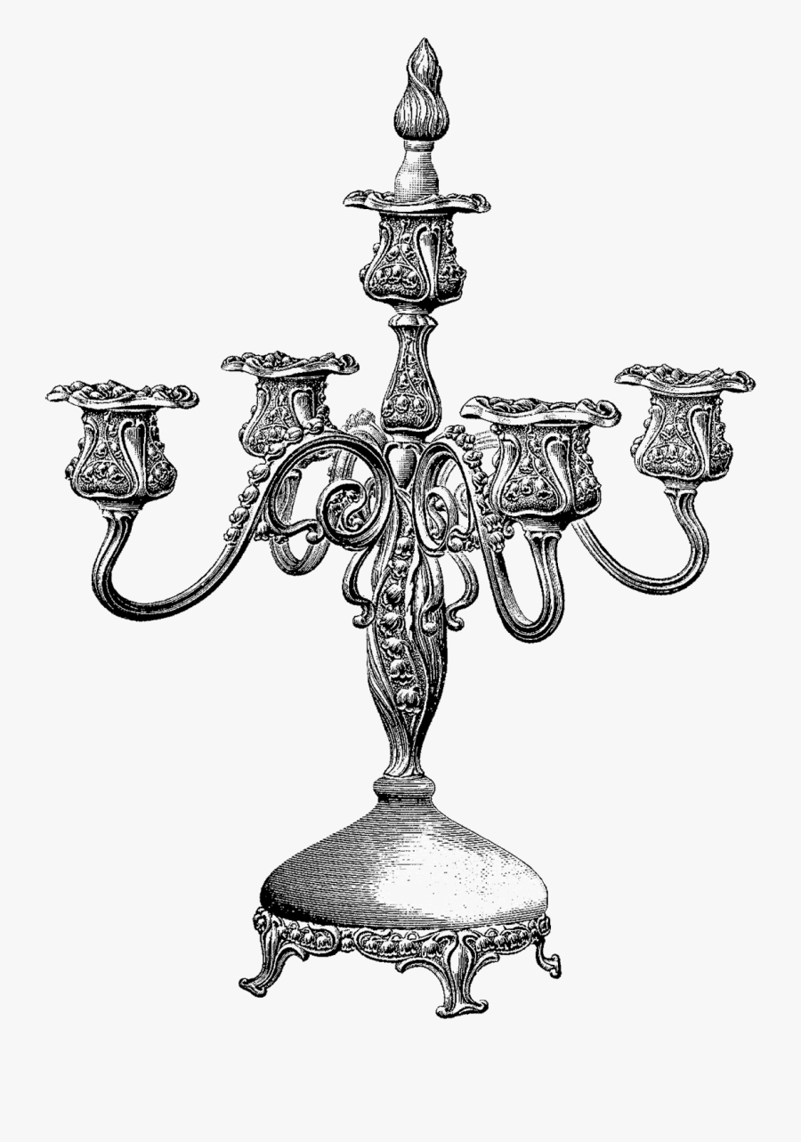 Candelabra Vintage Illustration Image Home Decor Clipart - Illustration, Transparent Clipart
