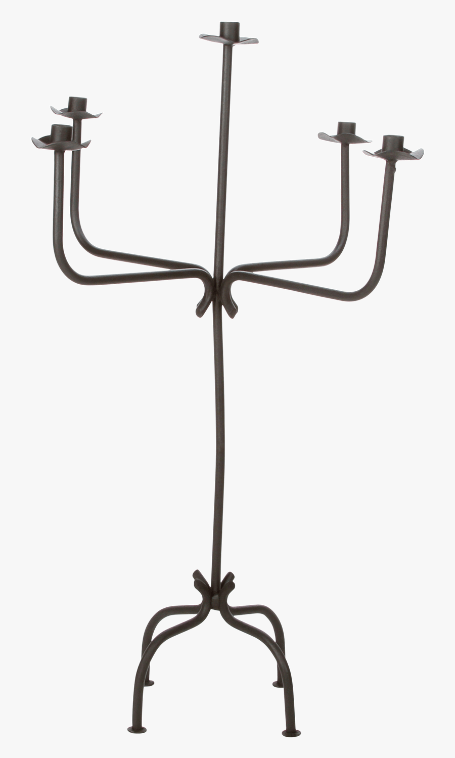 Black Iron Candelabra, Transparent Clipart