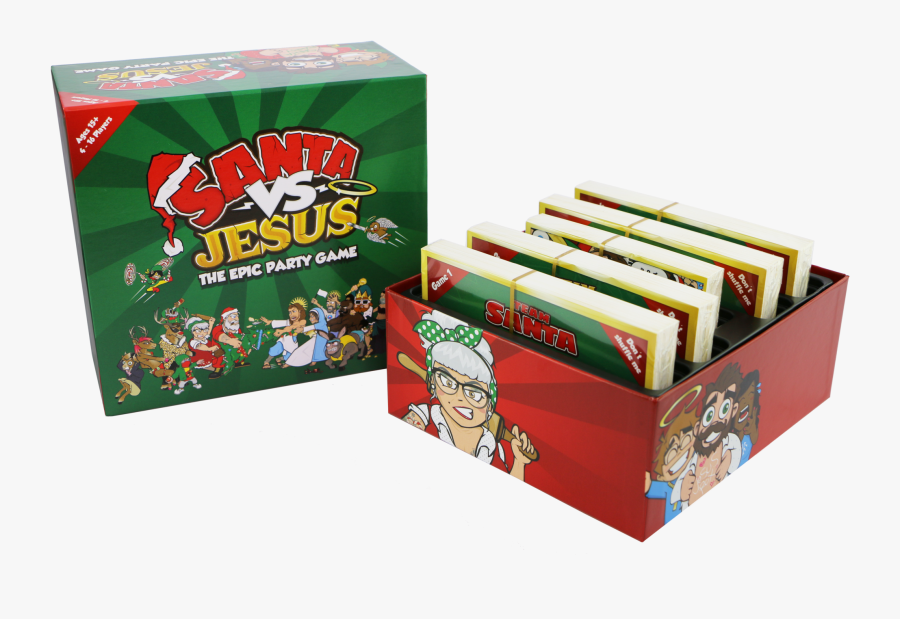 Santa Vs Jesus - Box, Transparent Clipart
