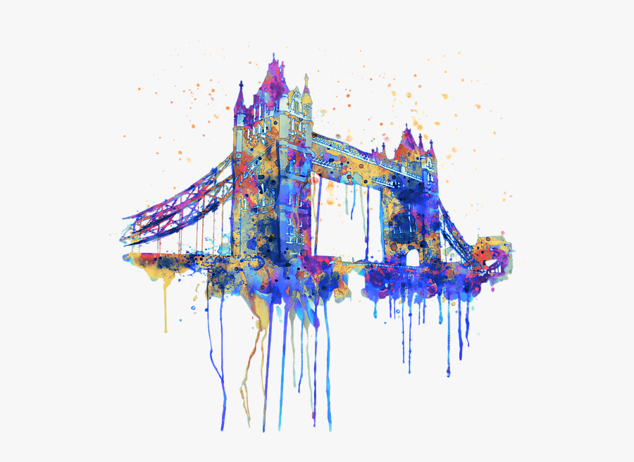 London Bridge Painting Using Water Colours , Png Download - Tower Bridge Watercolor, Transparent Clipart