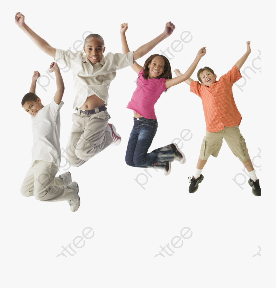 Kids Jumping Up, Transparent Clipart