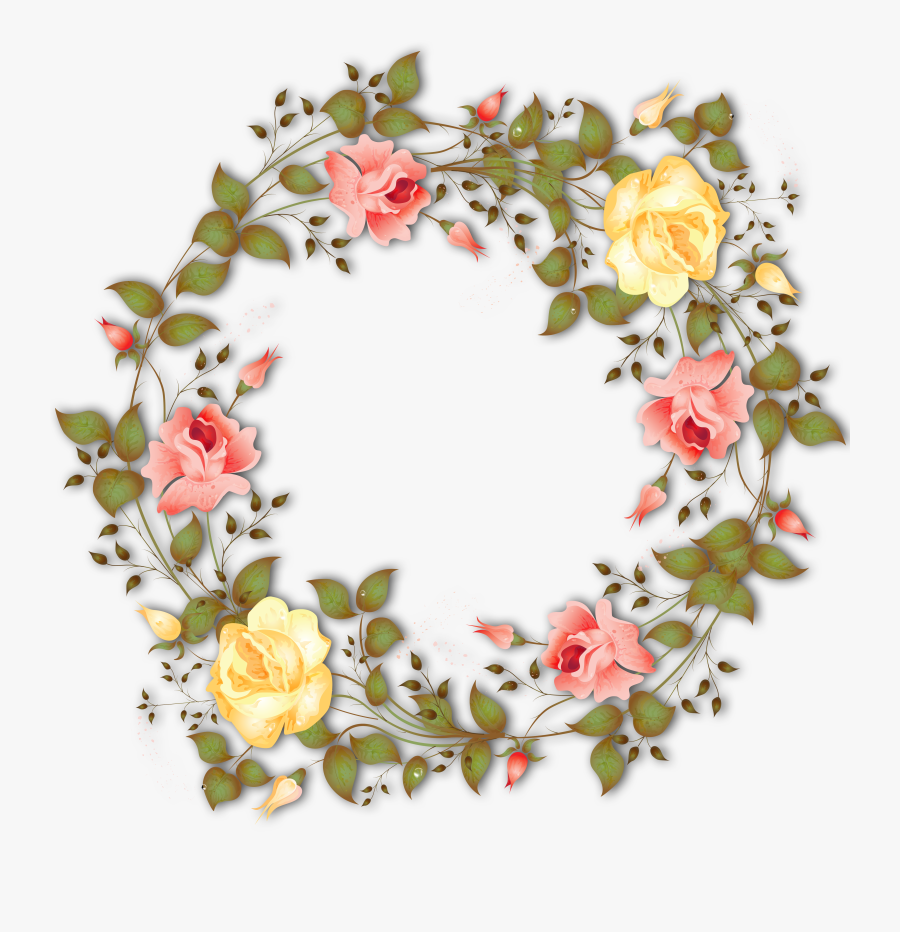 Rose Garland Png - Transparent Background Flower Wreath Png, Transparent Clipart