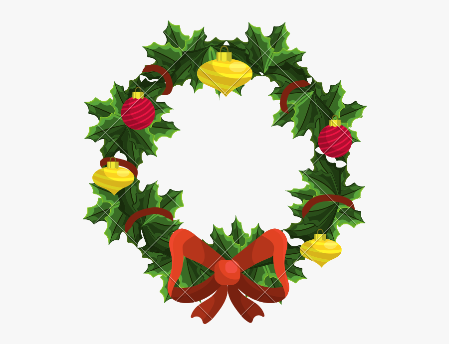 Christmas Wreath Garland With Christmas Design, Transparent Clipart